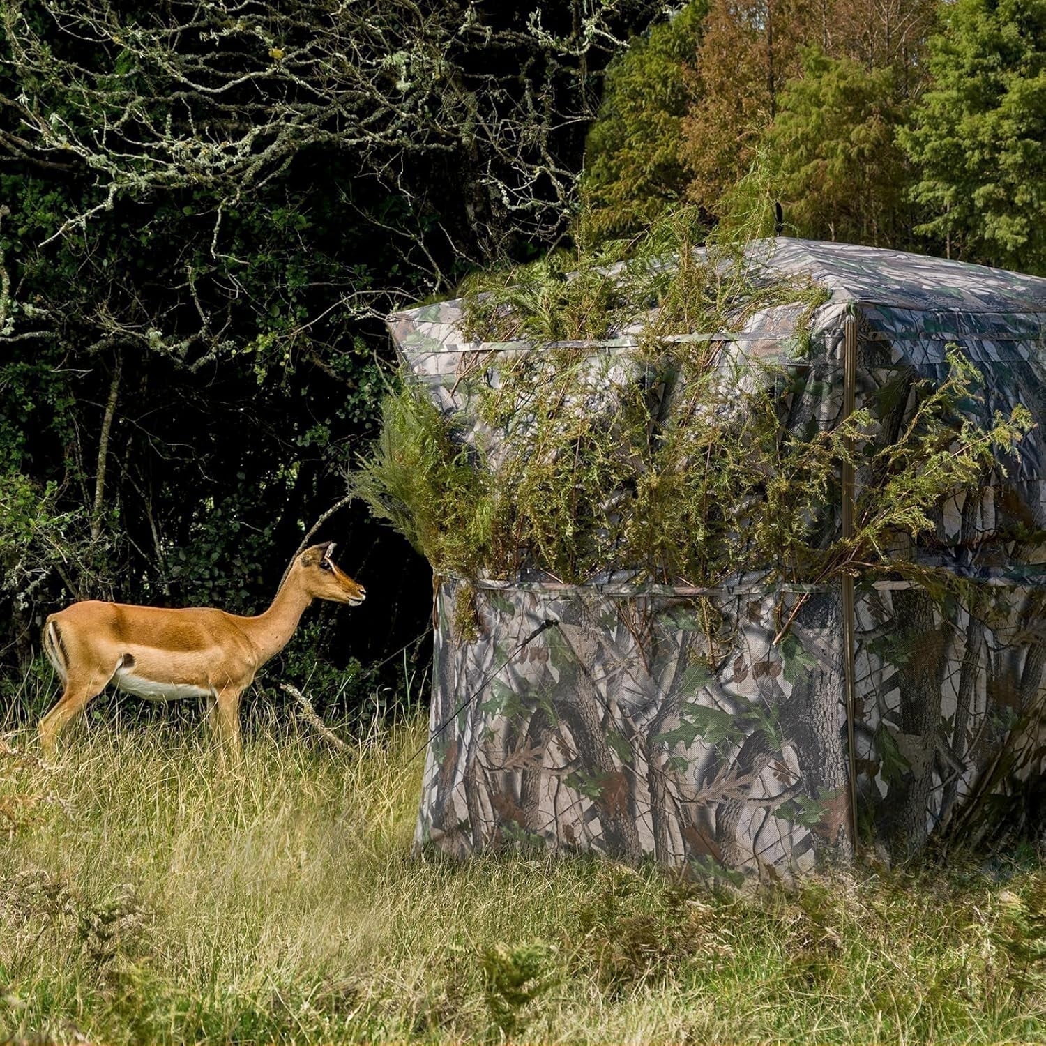 EROMMY 360°Camouflage Hunting Blind, Durable Waterproof Hunting Hub with Storage Pockets - Spacious Interior \u0026 Ventilation System for Turkey and Deer Stalkin